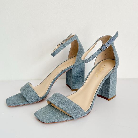 J. McLaughlin Shoes - J. Mclaughlin Esme Denim Block Heels Blue Size 8.5